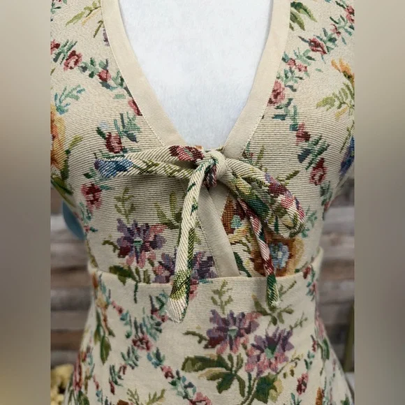 Hill House Beige Floral Mini Dress - Picture 5 of 7